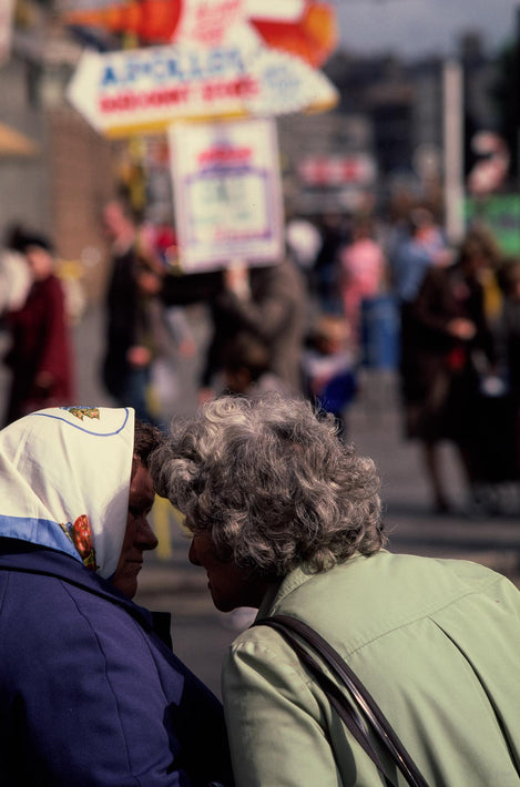 Two Women, One in White Scarf, Ireland