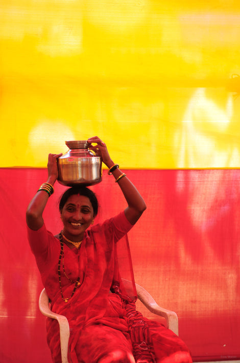 Woman with Metal Vessel on Head, Mumbai