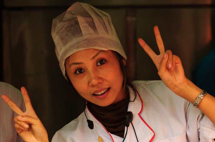 Girl with V Signs, Shanghai