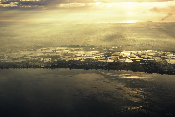 Aerial Sea, Paddies, Fog, Philippines