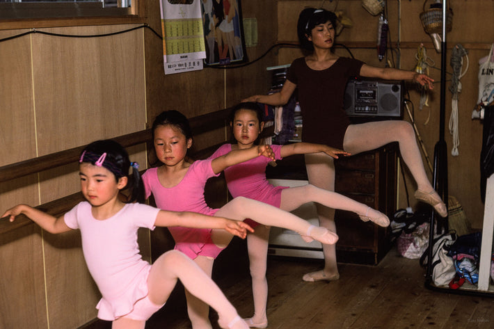 Three Dancers, One Teacher at Barre, Kamakura