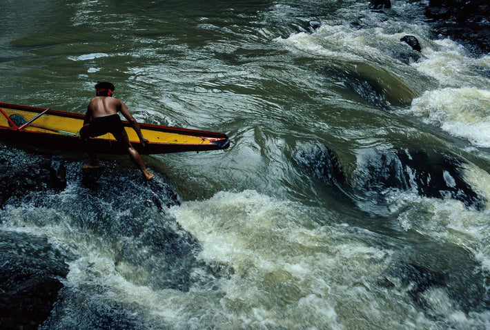 Man, Boat, Rapids, Philippines