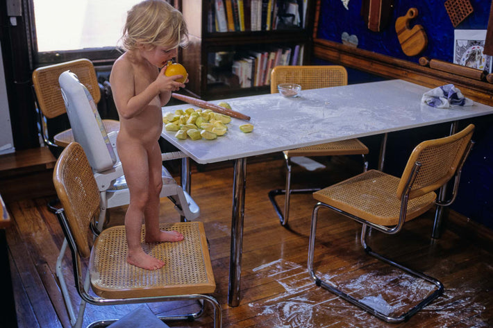 Amanda Standing on Chair, Mess on Floor