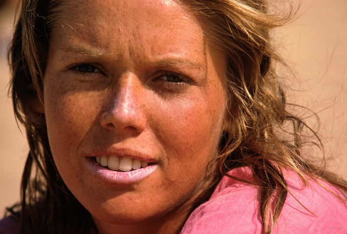 Girl with Zinc White on Lips at Beach, Australia