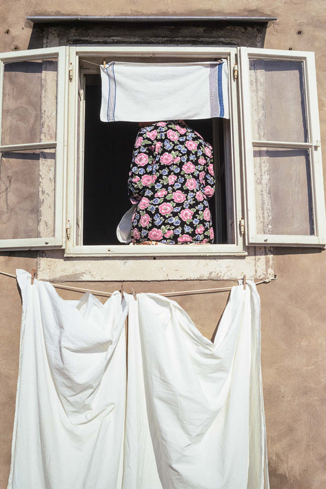 Woman&apos;s Back in Window, Dubrovnik