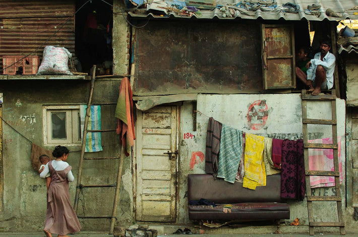 Woman with Baby, Man in Upper Right, Mumbai