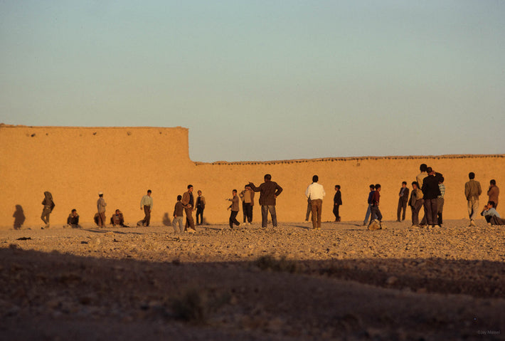 Kids Playing Against Long Wall, Iran