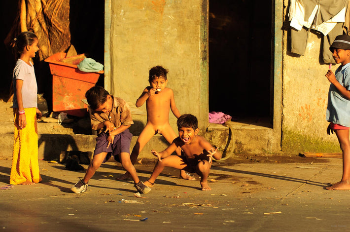 Kids Mugging for Camera, Mumbai