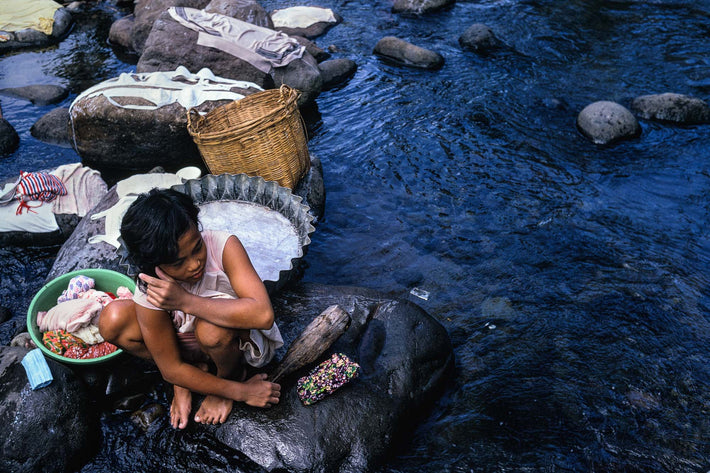 Girl Washing Clothes, Philippines