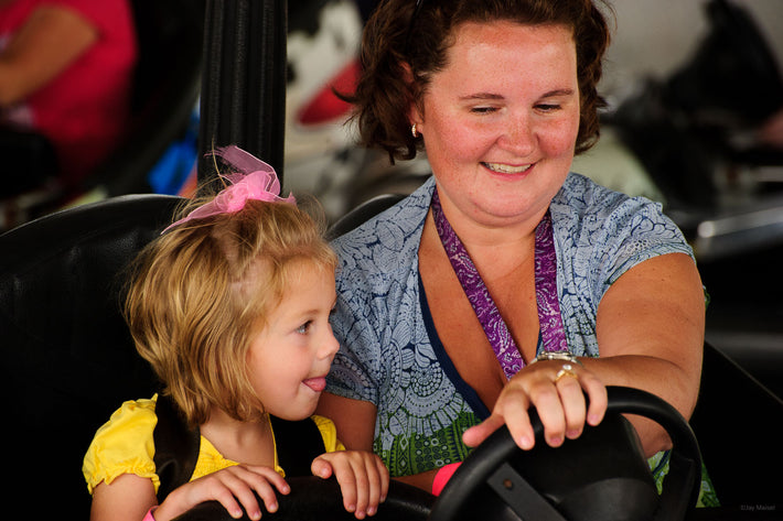 Mom and Kid on Ride, Maine