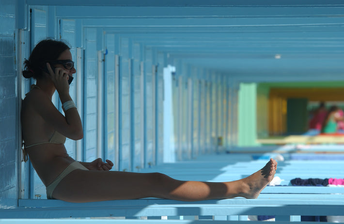 All Blue, Woman Sitting, Tuscany